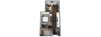 Apartment A2 from Union Station Sen+RAL shows a layout and a 3D model.