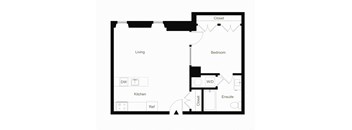 A2 One Bedroom Floorplan_The Residences at The Bellevue