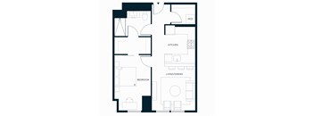 Sol Modern Downtown Phoenix A2 One Bedroom Floorplan