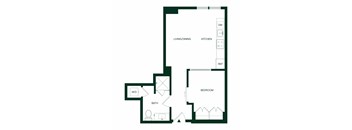 Quincy San Francisco A2 One Bedroom Floor Plan
