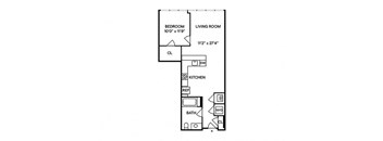 Sentral DTLA 732 A2 1BR 1BA Floor Plan