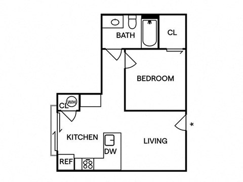 Sentral East Austin 1630 A2 1BR 1BA Floor Plan