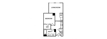 Sentral Union Station A2 1BR 1BA Floor Plan