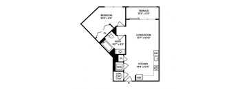 Sentral West Midtown at Star Metals - A2 1BR 1BA Floor Plan