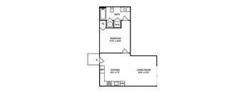 Sentral Wynwood - A3 1BR 1BA Floor Plan