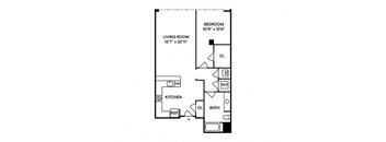 Sentral DTLA 732 A3 1BR 1BA Floor Plan