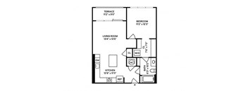 Sentral West Midtown at Star Metals - A3 1BR 1BA Floor Plan