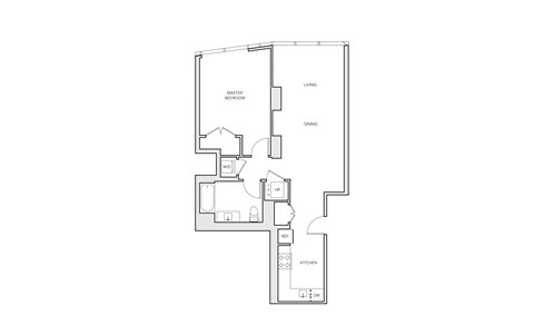 miro A3 one bed floorplan