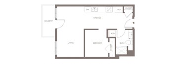 A3 Urban One Bedroom Floorplan