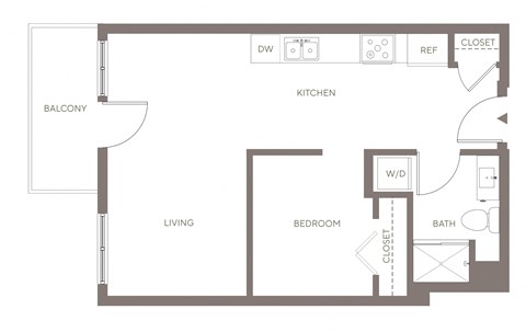 A3 Urban One Bedroom Floorplan