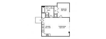 Sentral Wynwood - A4 1BR 1BA Floor Plan