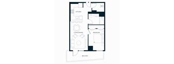 Sol Modern Downtown Phoenix A4 One Bedroom Floorplan