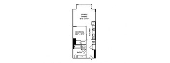 Sentral First Hill A4 1BR 1BA Floor Plan