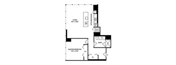 Sentral Michigan Avenue - A4 1BR 1BA Floor Plan