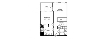 Sentral Old Town - A4 1BR 1BA Floor Plan