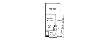 Sentral Union Station A4 1BR 1BA Floor Plan