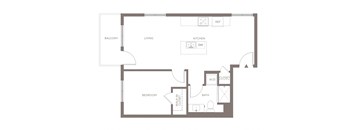 A4 One Bedroom Floorplan