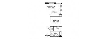 Sentral Union Station A5 1BR 1BA Floor Plan