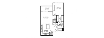 Sentral West Midtown at Star Metals - A5 1BR 1BA Floor Plan