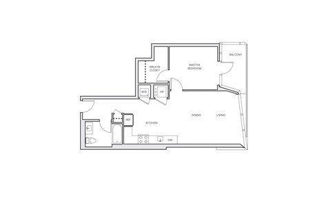 miro A5 one bed floorplan