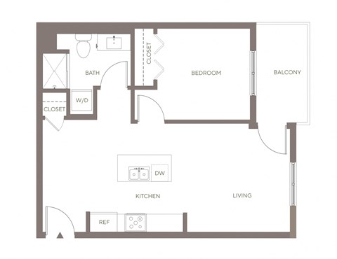 A5 One Bedroom Floorplan