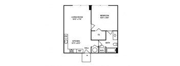 Sentral Wynwood - A6 1BR 1BA Floor Plan