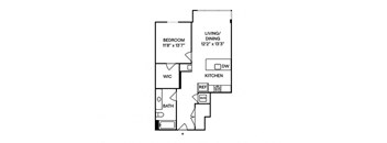 Sentral First Hill A6 1BR 1BA Floor Plan