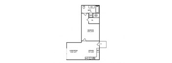 Sentral Wynwood - A7 1BR 1BA Floor Plan