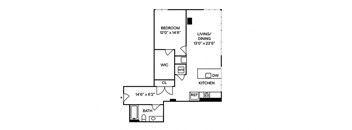 Sentral First Hill A7 1BR 1BA Floor Plan