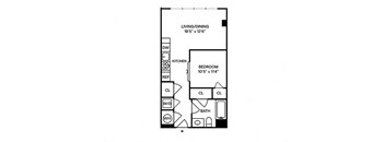 Sentral SoBro A7 1BR 1BA Floor Plan