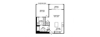 Sentral West Midtown at Star Metals - A7 1BR 1BA Floor Plan