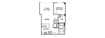 Sentral First Hill A8 1BR 1BA Floor Plan