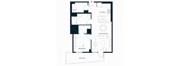 Sol Modern Downtown Phoenix A8 One Bedroom Floorplan