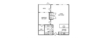 Sentral Old Town - A9 1BR 1BA Floor Plan