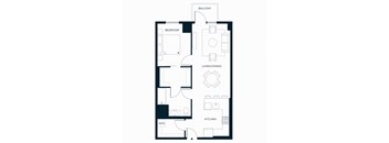Sol Modern Downtown Phoenix A9 One Bedroom Floorplan