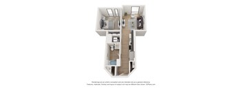 A1 one bedroom floorplan at Star Harbor in Alameda, CA.