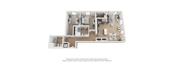 B4 Two bedroom floorplan at Star Harbor in Alameda, CA.