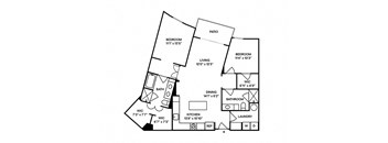 Sentral Old Town - B12 2BR 2BA Floor Plan