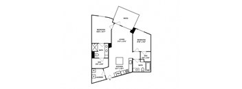 Sentral Old Town - B3 2BR 2BA Floor Plan