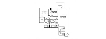 Sentral DTLA 755 B3 2BR 2BA Floor Plan