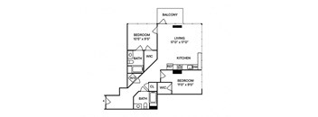 Sentral DTLA 755 B4 2BR 2BA Floor Plan