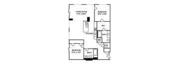 Sentral DTLA 755 B5 2BR 2BA Floor Plan