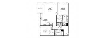 Sentral Old Town - B6 2BR 2BA Floor Plan