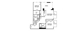 Sentral DTLA 755 B6 2BR 2BA Floor Plan