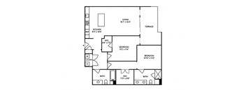 Sentral Old Town - B7 2BR 2BA Floor Plan