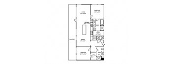 Sentral Old Town - B8 2BR 2BA Floor Plan