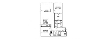 Sentral DTLA 755 B8 2BR 2BA Floor Plan
