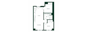 Quincy San Francisco B1 Two Bedroom Floor Plan