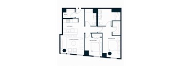 Sol Modern Downtown Phoenix B1 Two Bedroom Floorplan