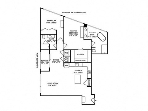 Sentral West Midtown at Star Metals - B10 2BR 2BA Floor Plan